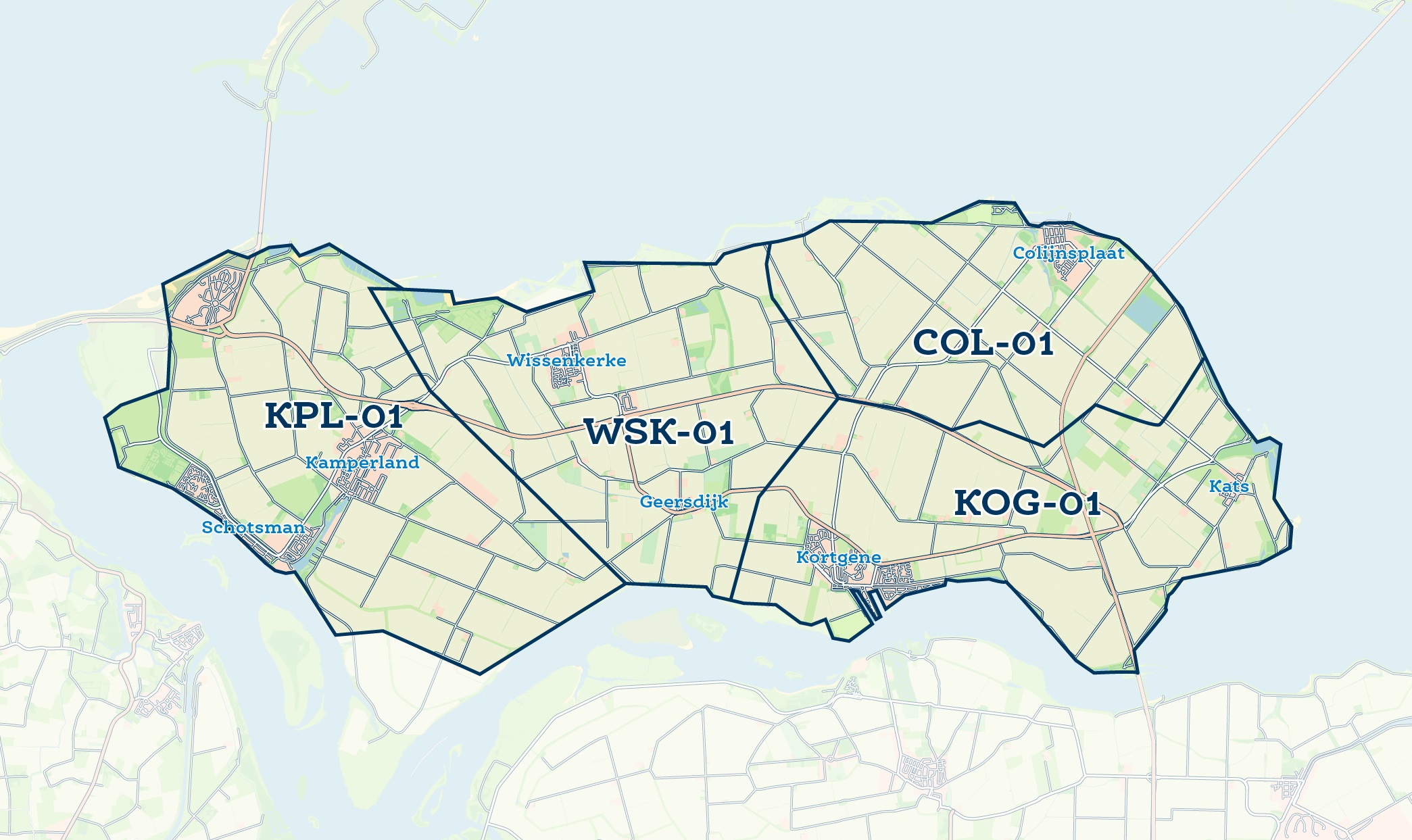 Gebiedskaart GlasDraad Noord-Beveland