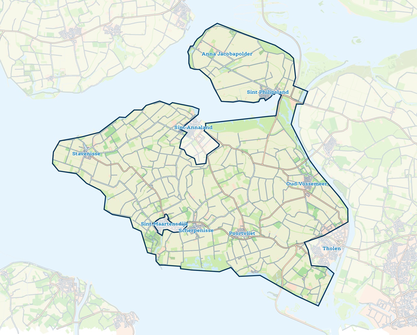 Gebiedskaart Tholen