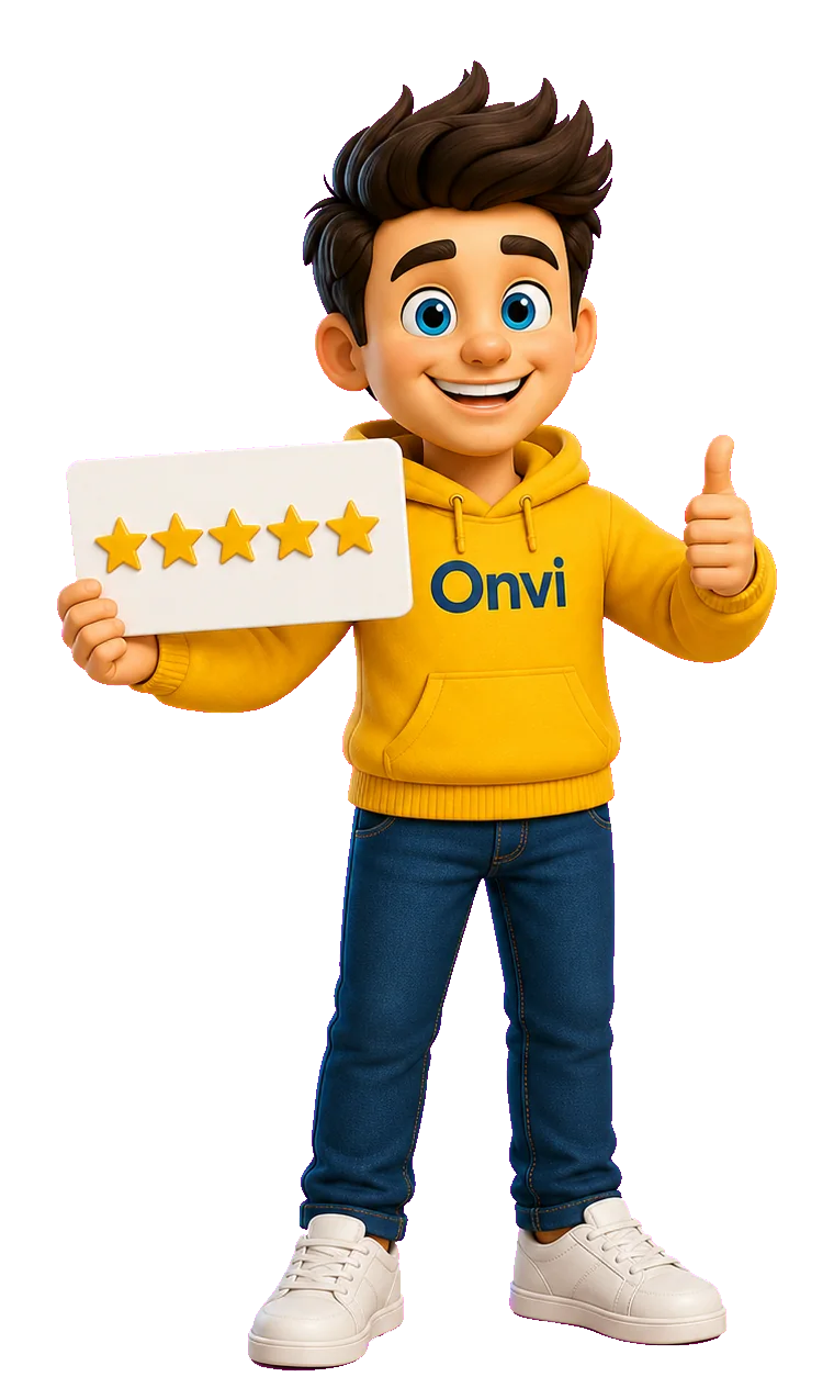 Onvi mascotte bij reviews