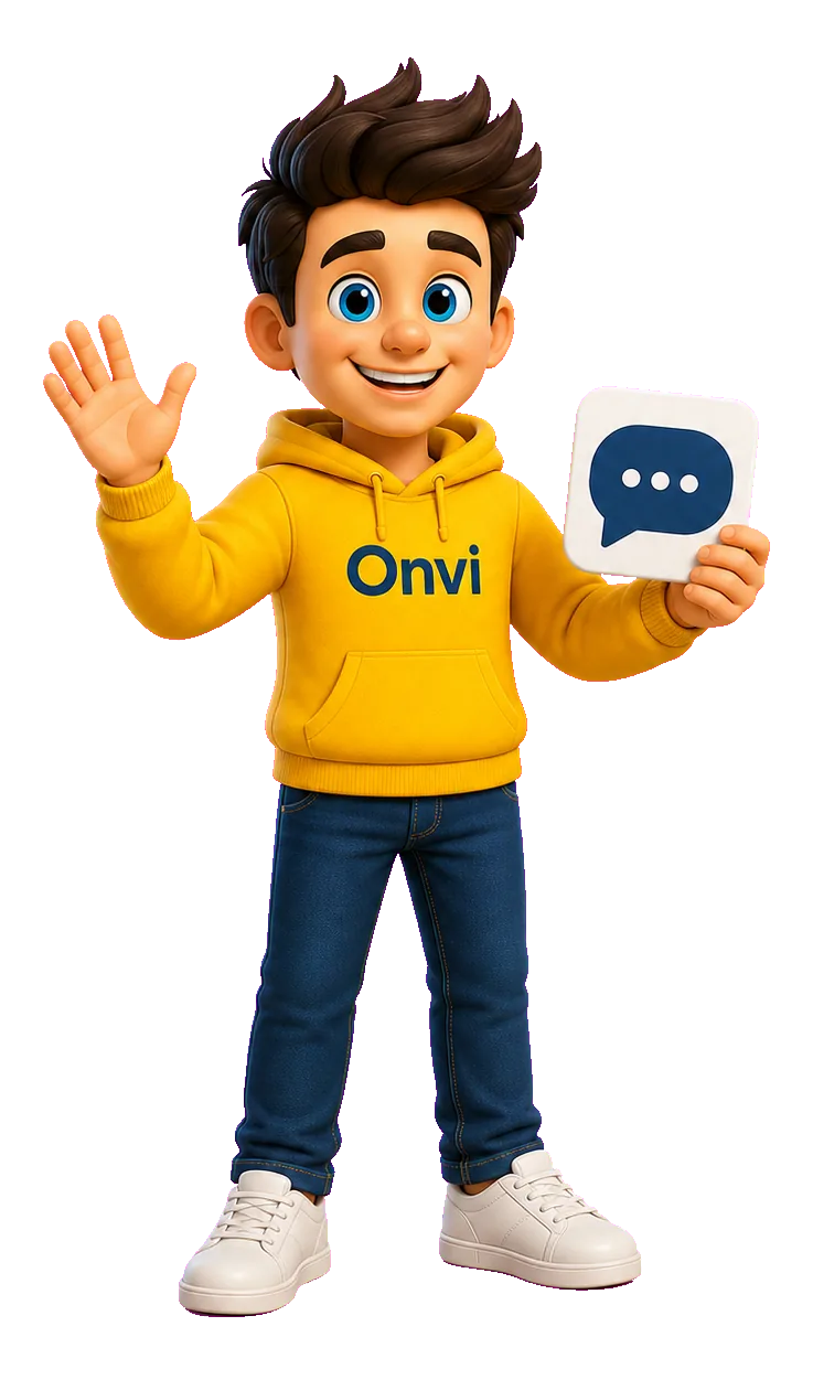 Onvi mascotte voor contact