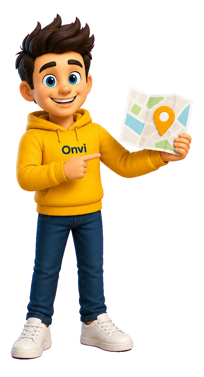 Onvi mascotte bij gebieden