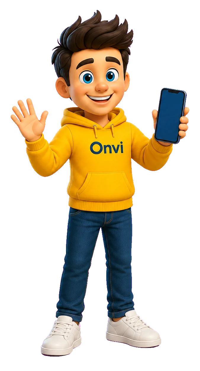 Onvi mascotte voor telefonie