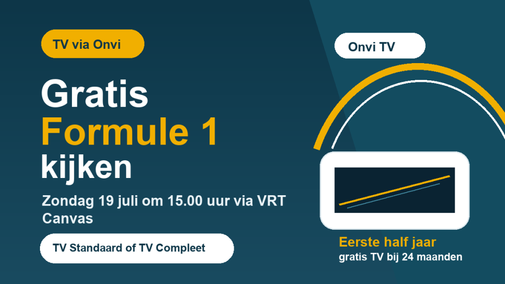 Gratis Formule 1 kijken via Onvi TV op zondag 19 juli